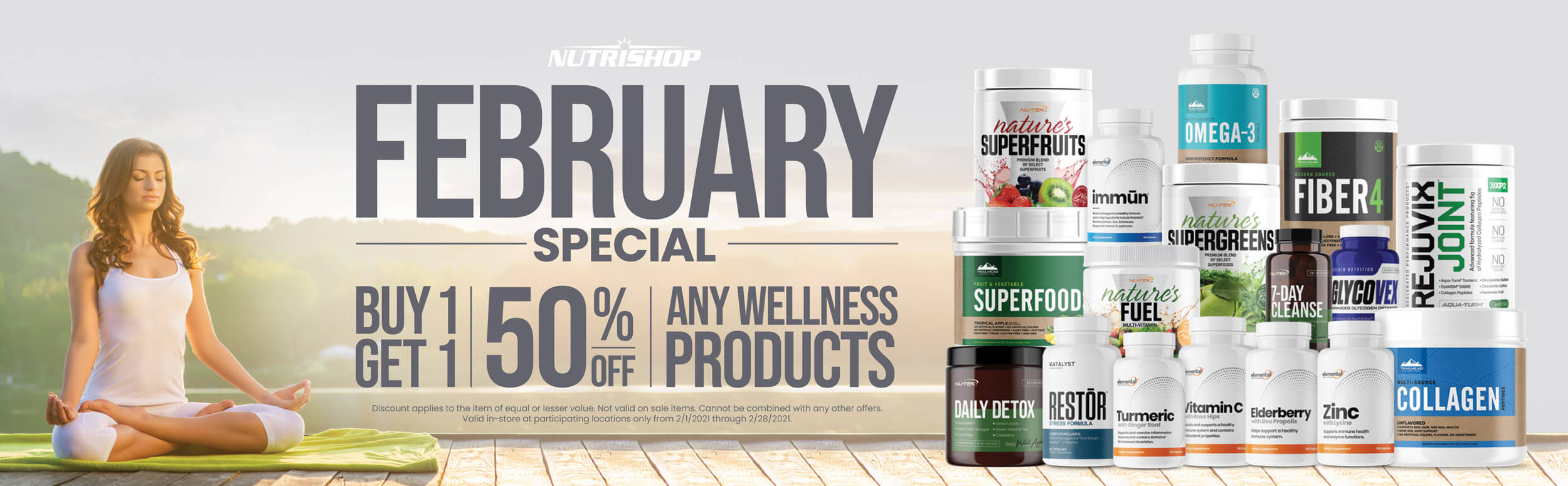 February special buy one get one 50% off any wellness products